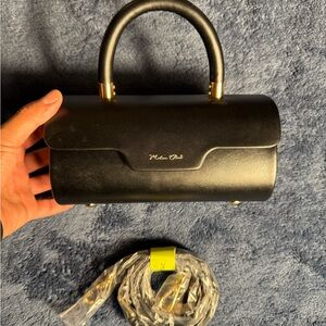 Milano Black Mini Bag with Gold Accents